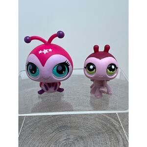 Littlest Pet Shop #2689 Red Pink G4 Ladybug Blue Star Eyes #1474 Ladybug 2008